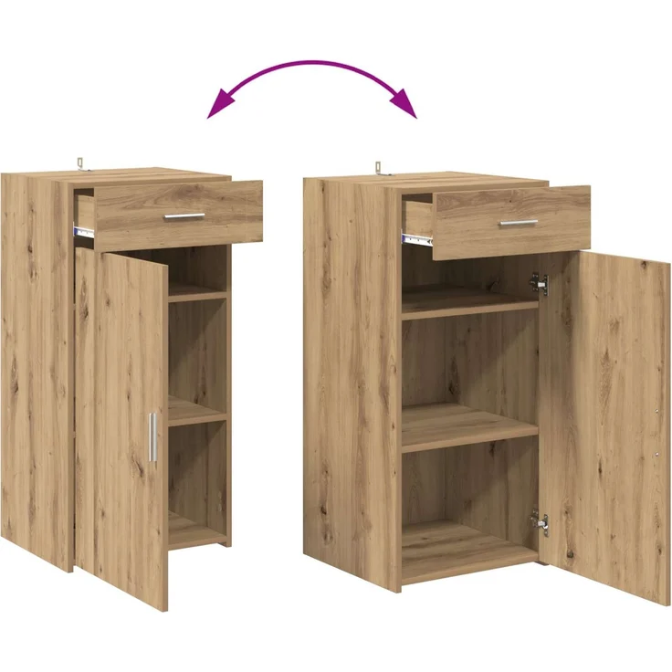 vidaXL Sideboard Artisan-Eiche 45 x 42,5 x 93 cm Holzwerkstoff 883148 – Bild 12