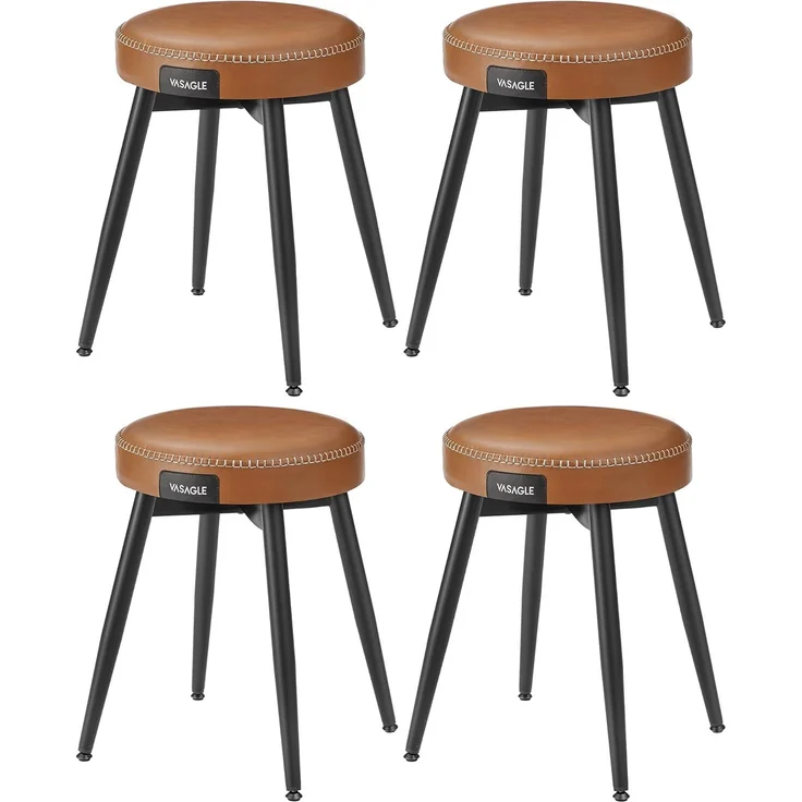 Vasagle Esszimmerstühle (4 St), Sitzhocker, EKHO Series, Kunstleder, 48,2 cm hoch, karamellbraun – Bild 1