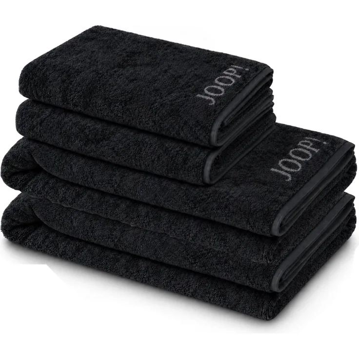 JOOP! Handtuch Duschtuch Set 4-teilig 1600-90 Classic schwarz anthra.