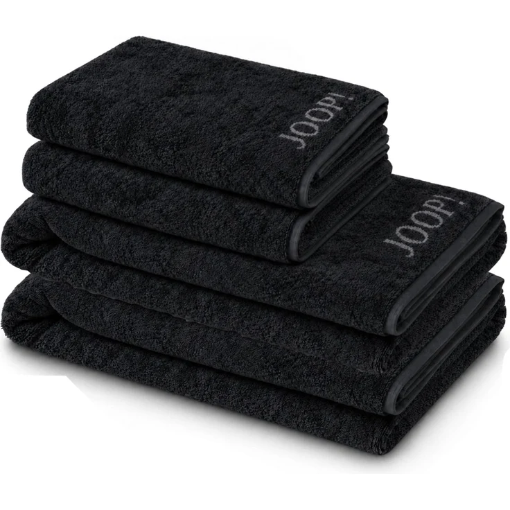 JOOP! Handtuch Duschtuch Set 4-teilig 1600-90 Classic schwarz anthra. – Bild 1