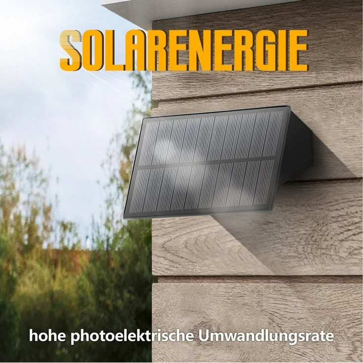 Nettlife LED Außen-Wandleuchte Solar 2ER Up Down Aussenbeleuchtung Kabellos 3000K, LED fest integriert, Warmweiß, Solar Aussenleuchte für Wand Zaun Terrasse Balkon – Bild 2