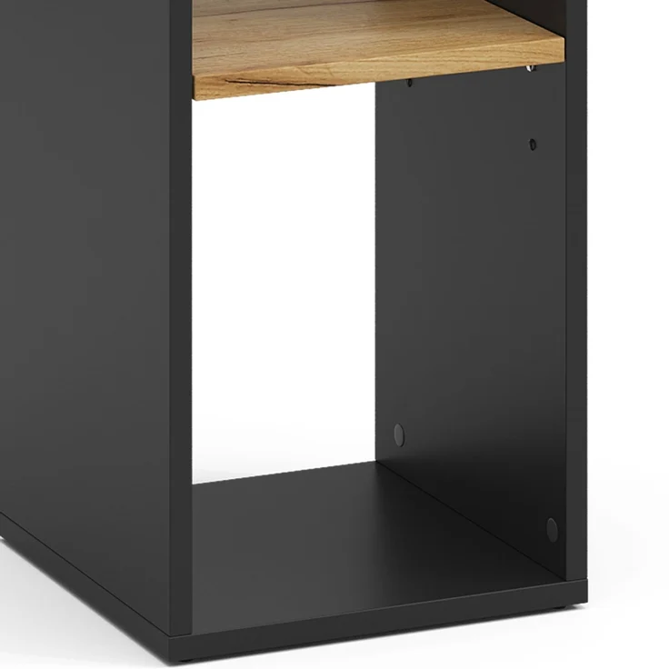 Bücherregal Tomy Anthrazit/Goldkraft Eiche 30 x 74 cm mit 2 offenen Fächern Vicco – Bild 5