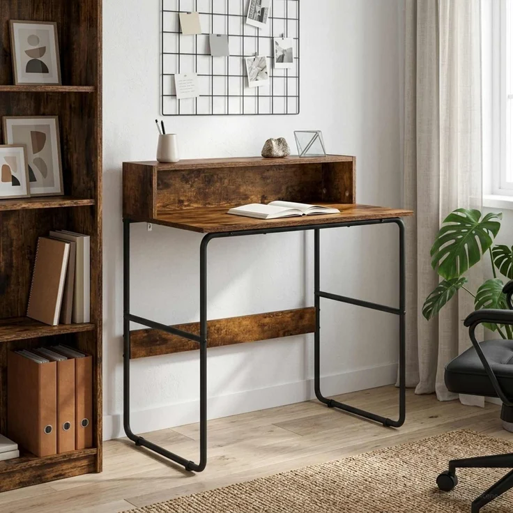 vidaXL Schreibtisch mit Stauraum Räuchereiche 80 x 50 x 91 cm 8008022 – Bild 1