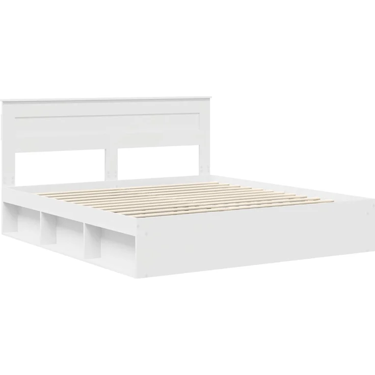vidaXL Bettrahmen mit Kopfteil Weiß 180 x 200 cm Massives Kiefernholz 3409727 – Bild 3