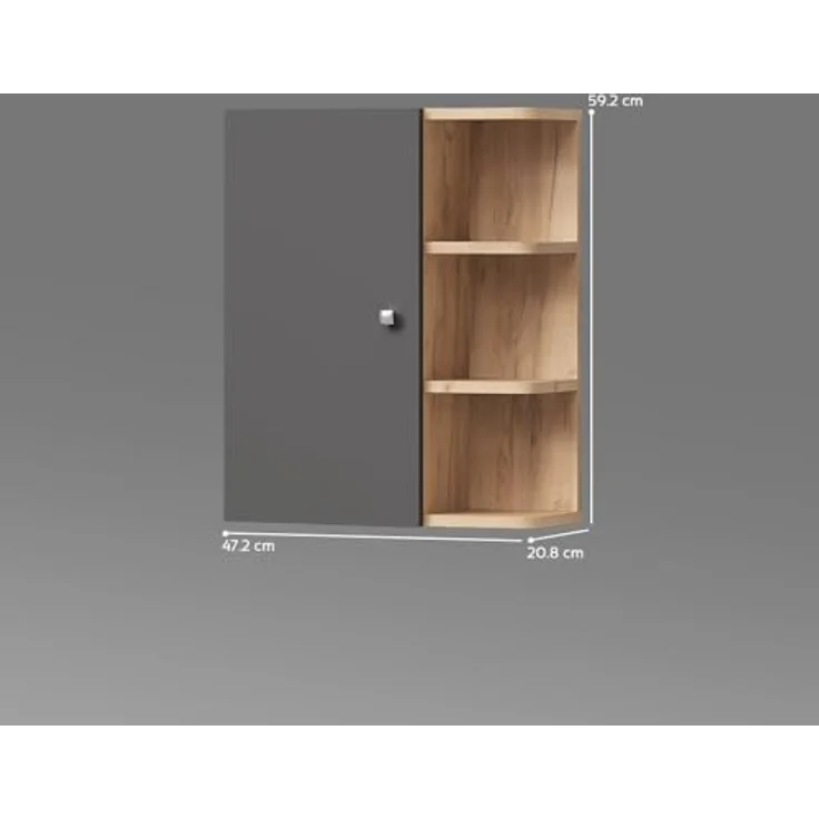 Livinity® Hängeschrank Fucino, Anthrazit/Braun, 47.2x59.2 cm – Bild 4