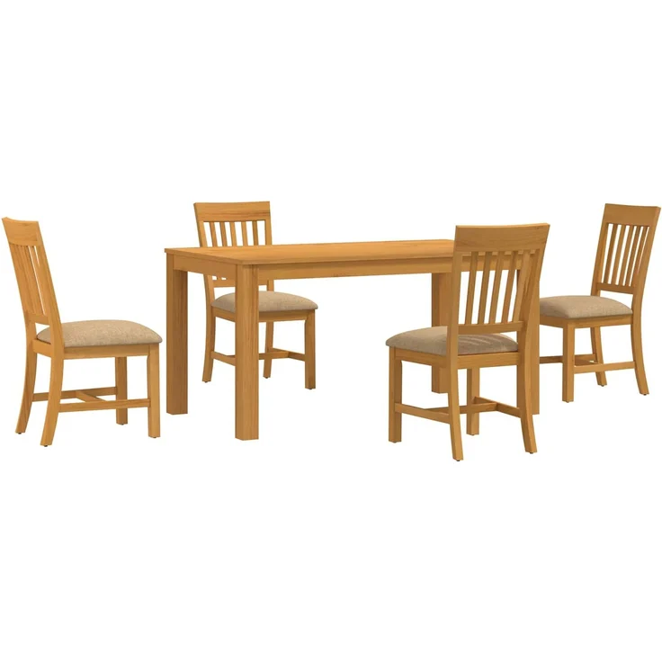 vidaXL Essgruppe DEVENTER 5 stk. Beige 150 x 85 x 75 cm 3430351 – Bild 2