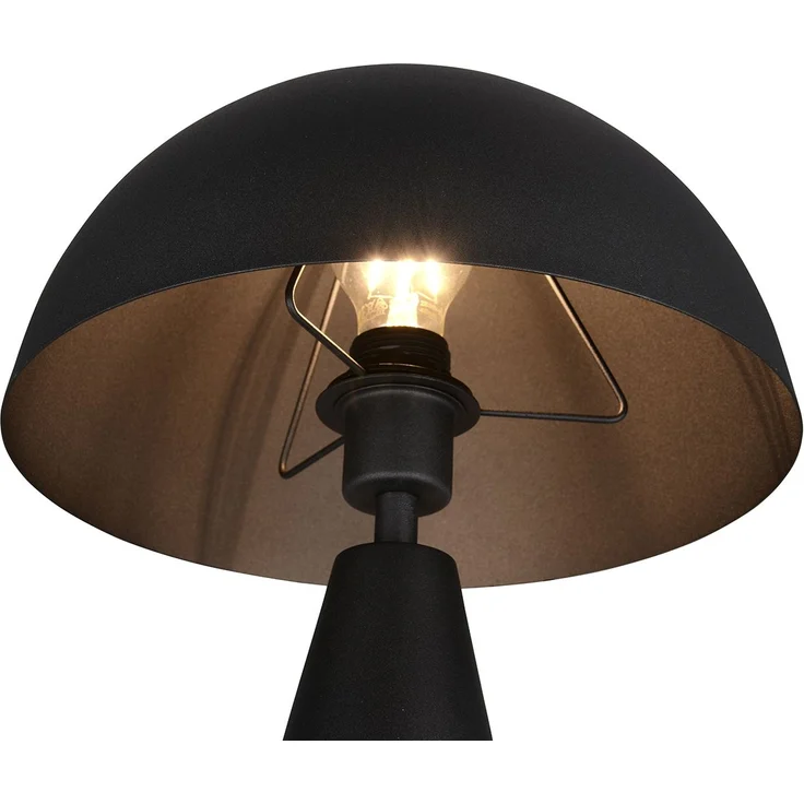 Große LED Tischleuchte in Pilzform aus Metall Schwarz, Höhe 43cm – Bild 7