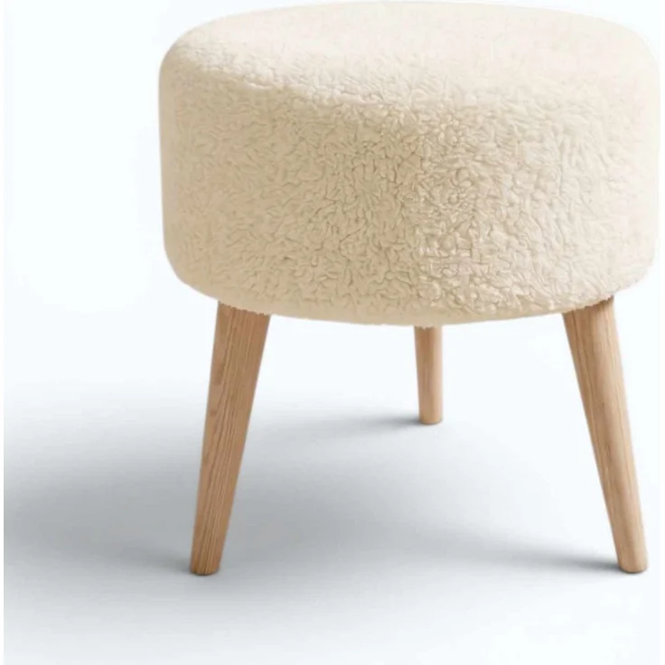 Hanah Home 'Az-Ovl-Ws - Cream' Pouffe, Creme, 40 x 42 x 40 cm – Bild 2