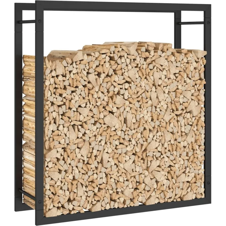 vidaXL Brennholzregal Mattschwarz 80x28x86 cm Stahl 350307 – Bild 5