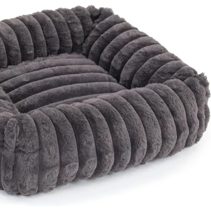 Wallace & Jones Tierbett Katzenbett Mary, edle Cordstoff-Optik, gepolsterte Seitenwände, anthrazit, ca. 71 x 58 x 18 cm – Bild 3