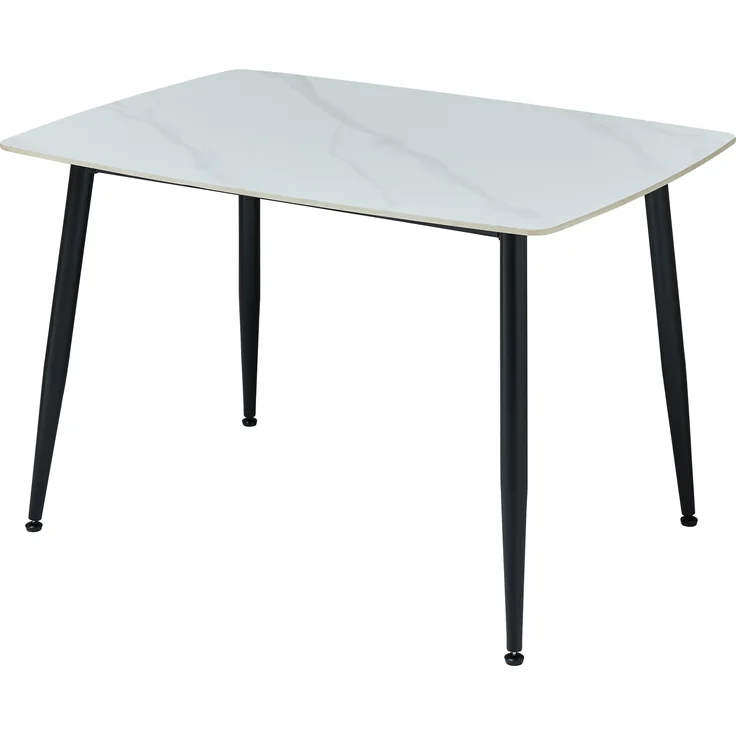Esstisch >Owen< in weiß, schwarz, Keramik, Metall - 120x77x80cm (BxHxT) – Bild 2