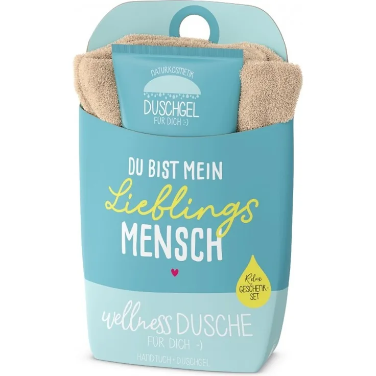 Wellnessdusche Geschenk-Set Duschgel Handtuch la vida Petrol 1082711