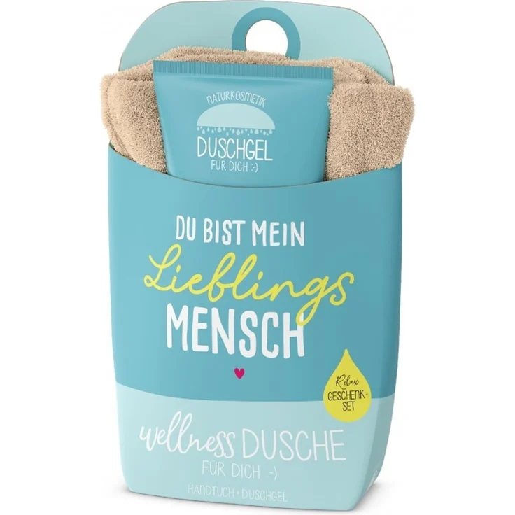 Wellnessdusche Geschenk-Set Duschgel Handtuch la vida Petrol 1082711