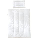 roba Kindersteppbett inkl. Bettdecke 100 x 135 & Kissen 40 x 60 cm - Ganzjahres Baby-Set (Inlett) - Weiß