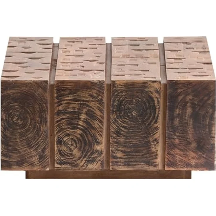 Couchtisch Otara 70x70 aus Mangoholz | Rustikaler Wohnzimmertisch – Bild 4