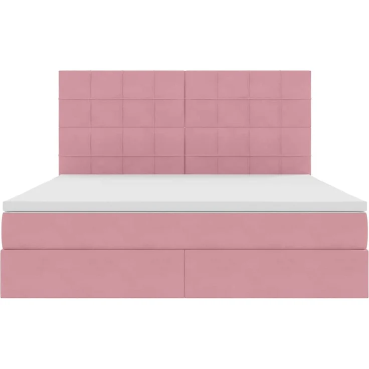 vidaXL LED-Speicherbett mit Matratze Rosa 160 x 200 cm Samt 3372680 – Bild 8