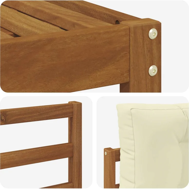vidaXL Outdoor-Sofagarnitur 6 stk. 6-Sitzer Natur und Creme 3367948 – Bild 5