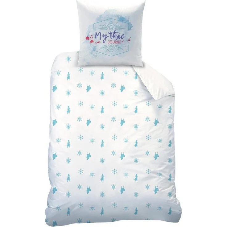 BERONAGE Kinderbettwäsche Frozen 2 Die Eiskönigin Nature Bettwäsche Linon / Renforcé, 100% Baumwolle, 2 teilig, 135x200 + 80x80 cm – Bild 2