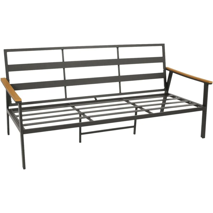 DEGAMO Gartenlounge-Set CALGARY 4-teilig, Aluminium anthrazit, Polster grau, extra grosse Ausführung – Bild 6
