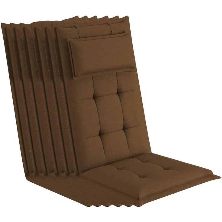 sunnypillow Hochlehnerauflage Gartenstuhlauflagen mit abnehmbarem Kopfpolster 120x50x9 cm, (6 St), Auflage Polsterauflagen UV-Lichtecht