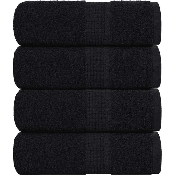 vidaXL Waschtücher FROGN 4 Stk. Schwarz 30x30 cm 360 g/m² 136945