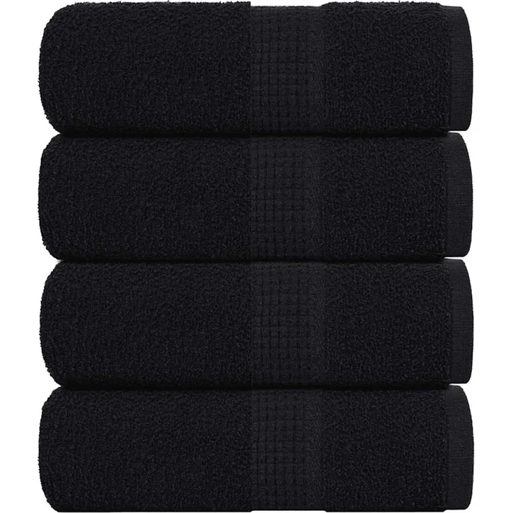 vidaXL Waschtücher FROGN 4 Stk. Schwarz 30x30 cm 360 g/m² 136945 – Bild 1