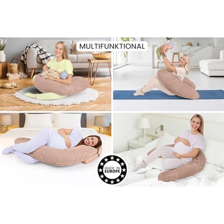 Amilian Stillkissen XXL 170 cm - Schwangerschaftskissen, Seitenschläferkissen, Pregnancy Pillow mit abnehmbarem Bezug, Schlafkissen für Seitenlage, Lagerungskissen für Schwangere & Stillzeit - Stillhilfe – Bild 6