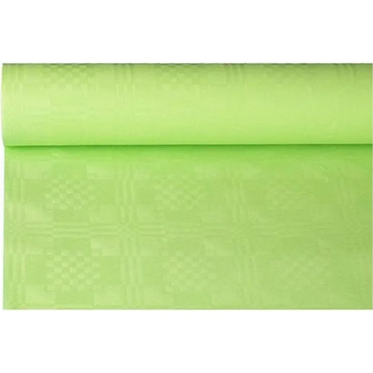 Papiertischtuch mit Damastprägung 8 m x 1,2 m limonengrün