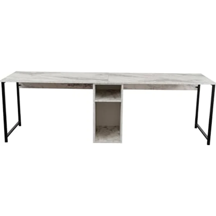 Dmora Schreibtisch Caprioli 240 x 60 x 74h cm Weiß, 1 Regal, 1 Fach – Bild 10
