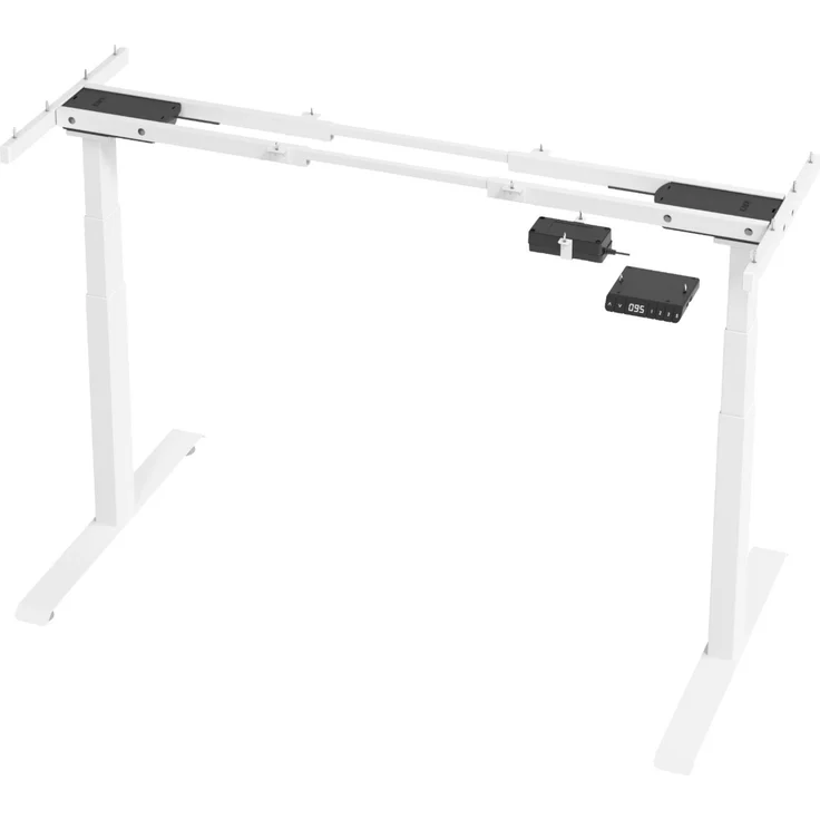 bümö höhenverstellbarer Schreibtisch Gestell, Lite in weiß, elektrisch höhenverstellbar mit Memory-Steuerung - Schreibtischgestell für Bürotisch höhenverstellbar, LXK65M2-W – Bild 1