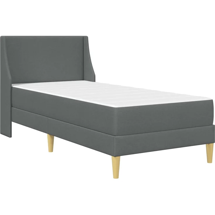 vidaXL Bettgestell mit Matratze Dunkelgrau 90 x 190 cm Polyester 3414710 – Bild 3