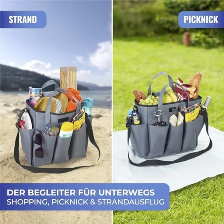 Maximex Organizer Universal-Caddy 8 Taschen, faltbare Tragetasche für zuhause und unterwegs, 15 Liter – Bild 7