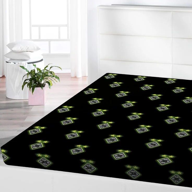 BERONAGE Spannbettlaken Borussia Mönchengladbach Spannbettlaken Schwarz 90/100 x 190/200 cm, 100% Baumwolle, Gummizug: ja, (1 Stück), Die Fohlen Elf – Bild 3