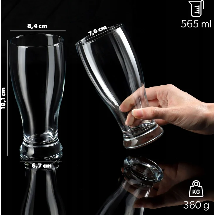 KADAX Bierkrüge Gläser 565ml 6er Set – Bild 3
