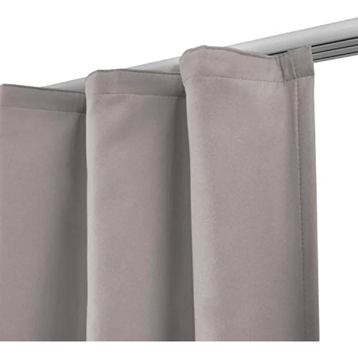 Beautissu Vorhang 2er Set Thermovorhang Gardine Grau Amelie TK, 140x245cm, Vorhang isolierend Kälte- & Hitzeschutz Universalband Verdunkelnd – Bild 5