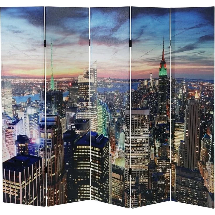 MCW Paravent LED Miami-5, Inkl. Beleuchtung mit 30 LEDs, Timer und Ein-/Ausschalter, 5 Paneele
