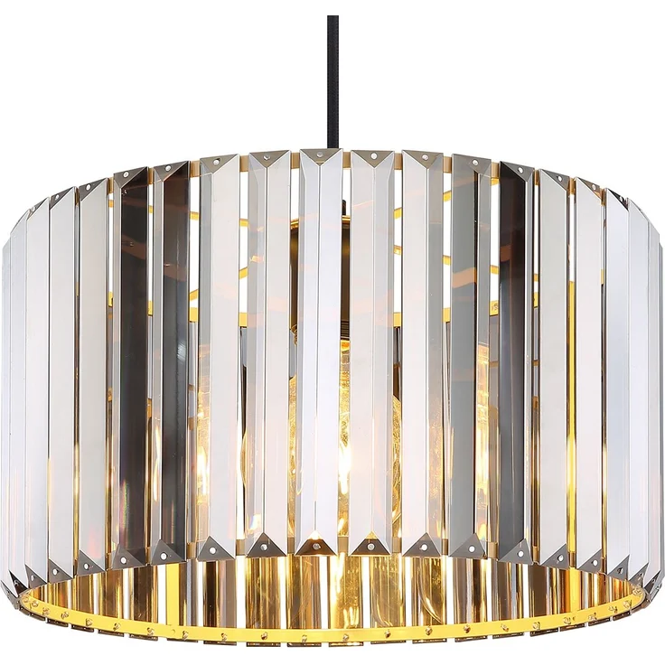 Moderne LED Pendelleuchte einflammig mit Rauchglas Kristall Ø 35cm – Bild 7