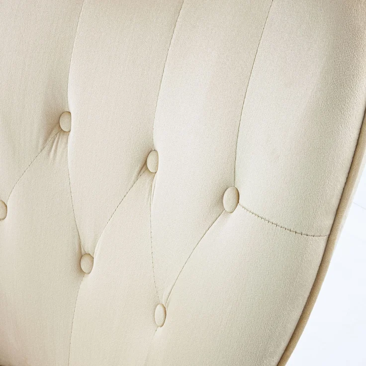 Albatros Ohrensessel mit Hocker YORK, Samt Bezug, bequem gepolstert, Fernsehsessel, Polstersessel, Farbe Ohrensessel:Beige – Bild 9