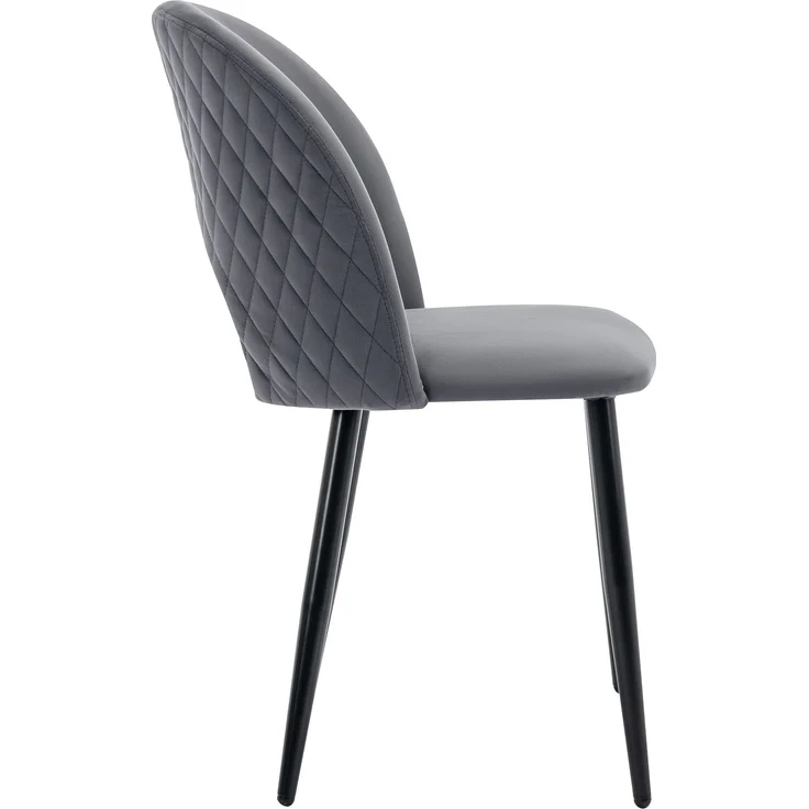 Essgruppe 5-teilig mit Grau Marmor-Optik Esstisch 140x80 cm & 4 grau Samt Esszimmerstühlen, Küchen Tischset – Bild 8