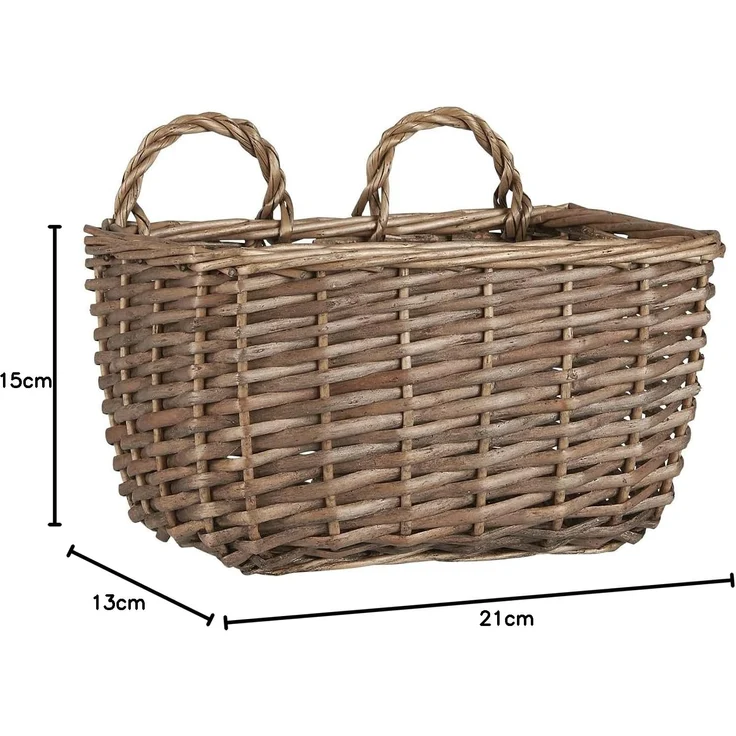 Wandkorb Korb Weidenkorb 2 Henkel Deko Korb Weide Braun Ib Laursen 2916-67 – Bild 5