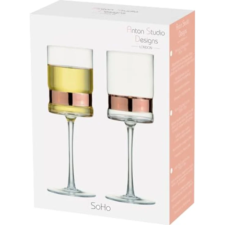 2er Set Mundgeblasen Anton Studio Designs SoHo Weingläser 350ml – Bild 4