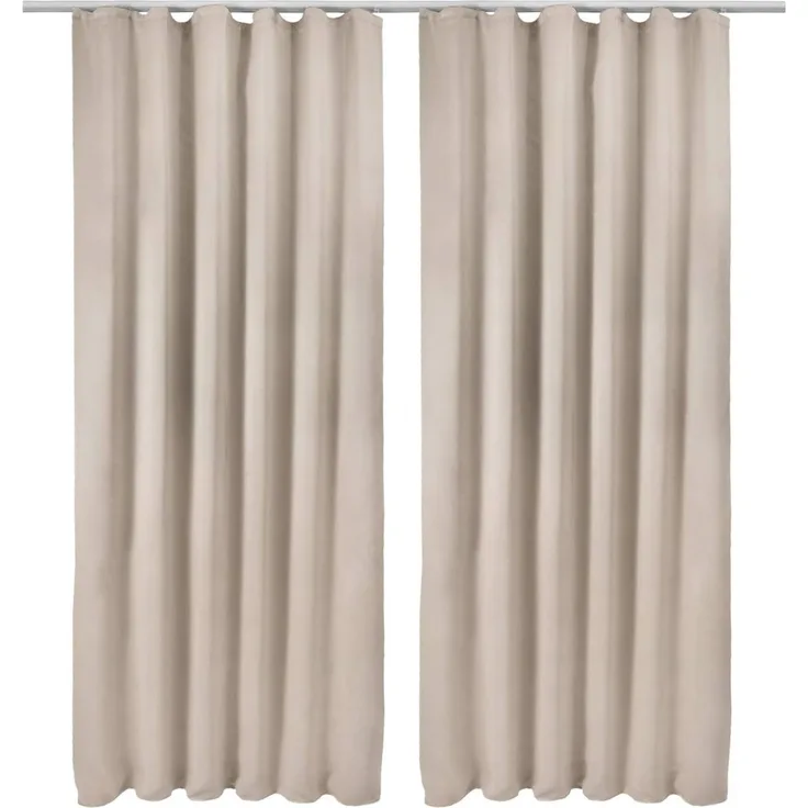 Beautissu Vorhang Amelie Nora, 2er Set Kräuselband Verdunkelungsvorhang 140x245cm
