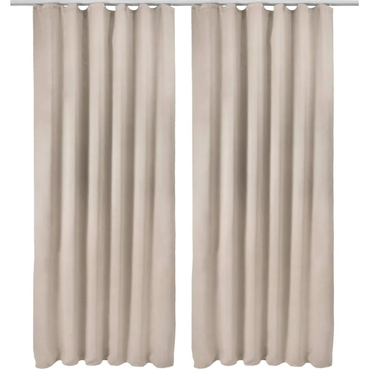 Beautissu Vorhang Amelie Nora, 2er Set Kräuselband Verdunkelungsvorhang 140x245cm – Bild 1