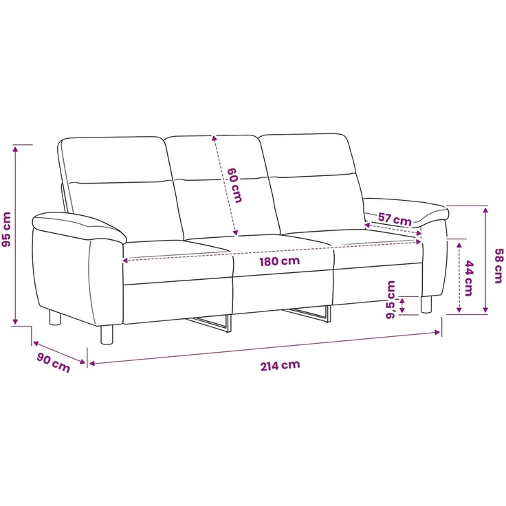 vidaXL Sofa Hellgrau 214 x 90 x 95 cm Stoff 42040964 – Bild 8