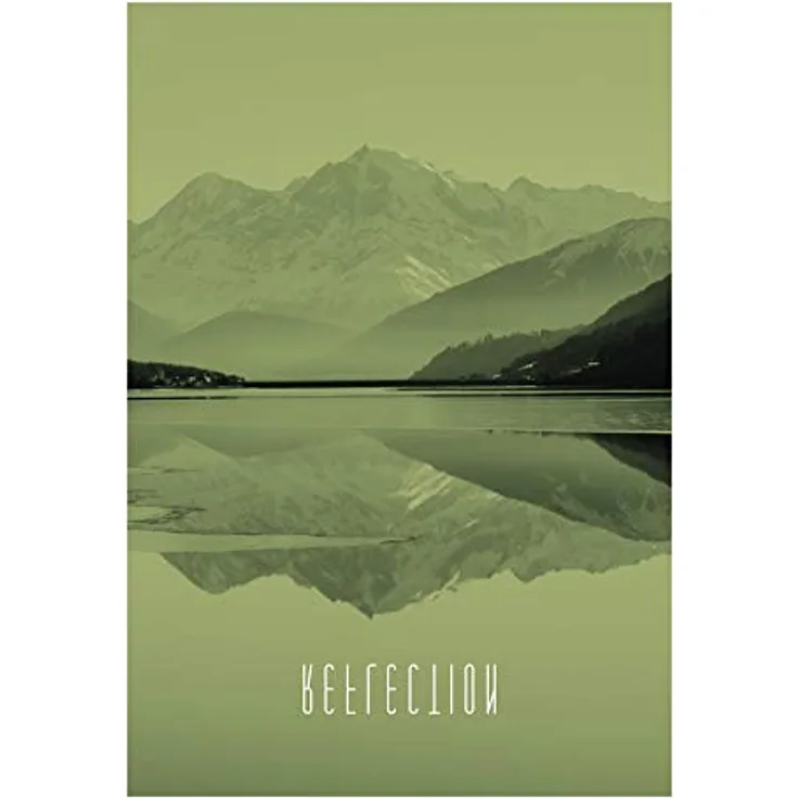 Komar Wandbild | Word Lake Reflection Sand | Poster 50 x 70 cm, Fotopapier, seidenmatte Oberfläche, lichtbeständig, ohne Rahmen