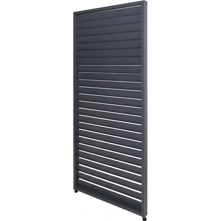Lamellenwand für Pergola HWC-P65, Lamellenpaneel Modul Paneel Seitenwand, Aluminium 220x90cm ~ anthrazit – Bild 8