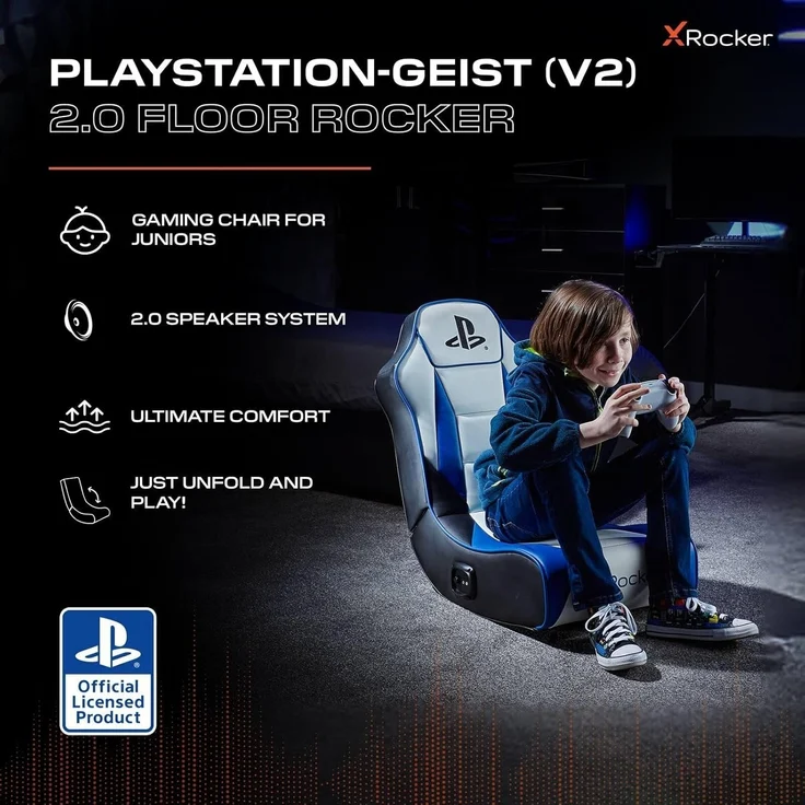 X Rocker 'PS5 Geist 2.0' Gaming Sessel mit 2.0 Audiosystem, Kunstleder, 64 x 75 x 42 cm – Bild 4