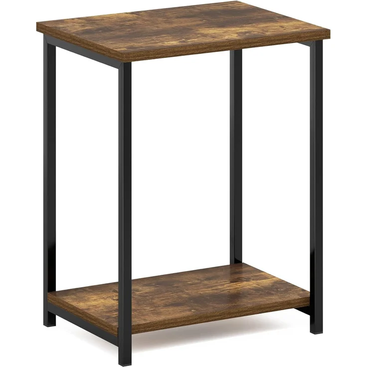 Furinno Simplistic Industrial Beistelltisch mit Metallrahmen, 1er-Pack, Amber Pine – Bild 5