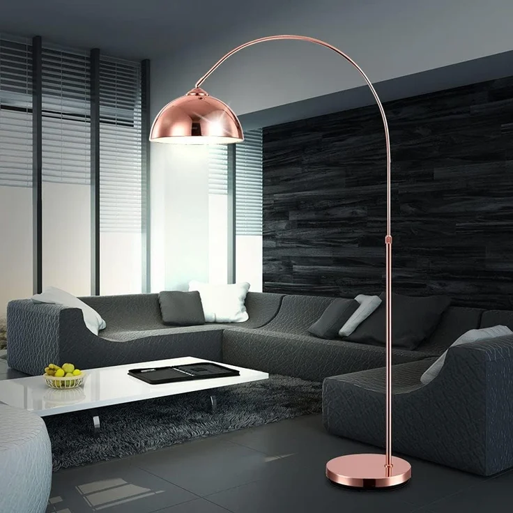 LED Bogenleuchte, Kupfer, Fußschalter, H 196 cm – Bild 9