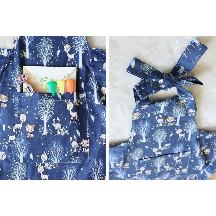Amilian Kochschürze - Kinderschürze mit Tasche - Schürze zum Kochen, Malen, Spielen, (Backschürze für Jungen und Mädchen zum Basteln und Backen, Koch- und Malschürze), Kinder Küchenschürze aus 100% Baumwolle – Bild 4